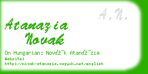 atanazia novak business card
